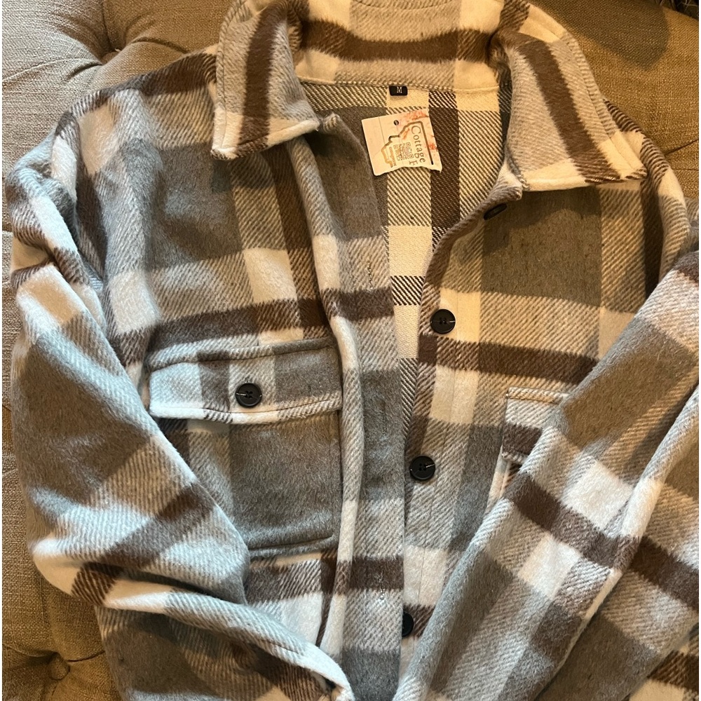 90’s fuzzy button up